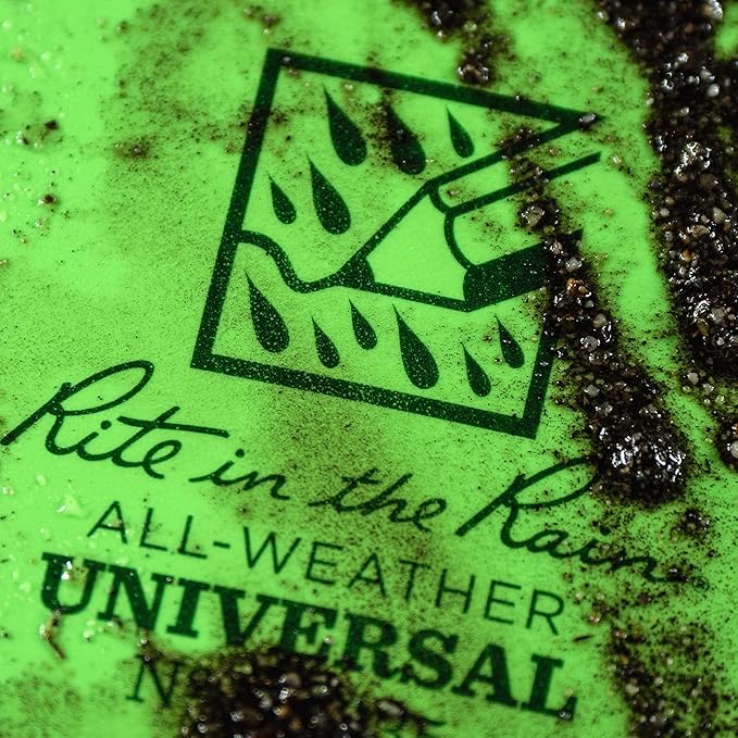 Rite in the Rain Florescent Top Spiral Notebook, 3” x 5”, Hi Vis Green Cover, Universal Page Pattern, 3 Pack (No. HV935-3)