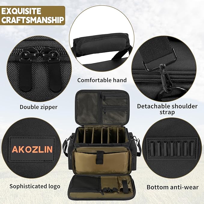 AKOZLIN Cable File Bag with Detachable Dividers for DJ Gear, Sound Instrument Accessories
