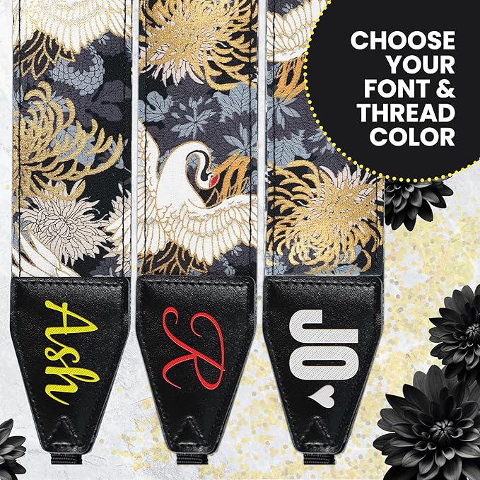 Art Tribute Camera Strap for All DSLR and Mirrorless Cameras. Add Your Name Or Initials Make It a Personalized Gift