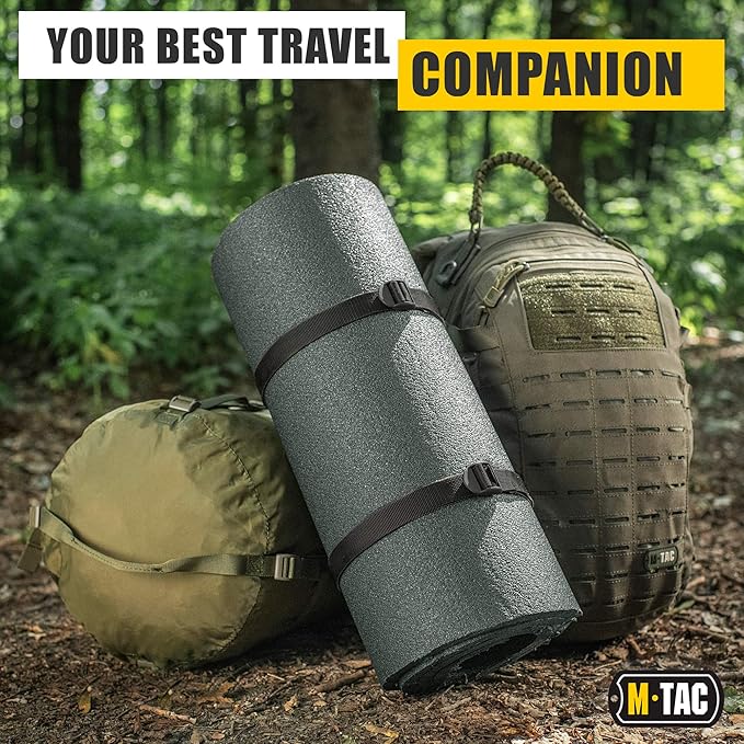 M-Tac Pack of 2X Utility Strap for Backpack Tactical Lashing for MOLLE Gear Plastic Buckle (Black, 40 inches)