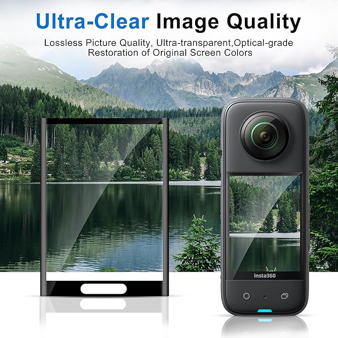 FiTSTILL LCD Film Screen Protector Compatible with Insta360 X3,Touch Sensitive Tempered Glass Screen Cover for Insta 360 x3 Camera Accessories kit,Ultra HD,9H Hardness,Scratch Resistant