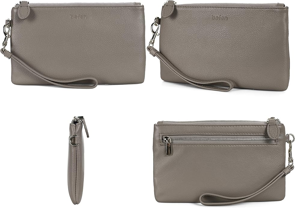 befen Genuine Leather Wristlet Clutch RFID Blocking Bag Cell Phone Wallet Purse Wristlet Wallet Purses and Handbags for Women
