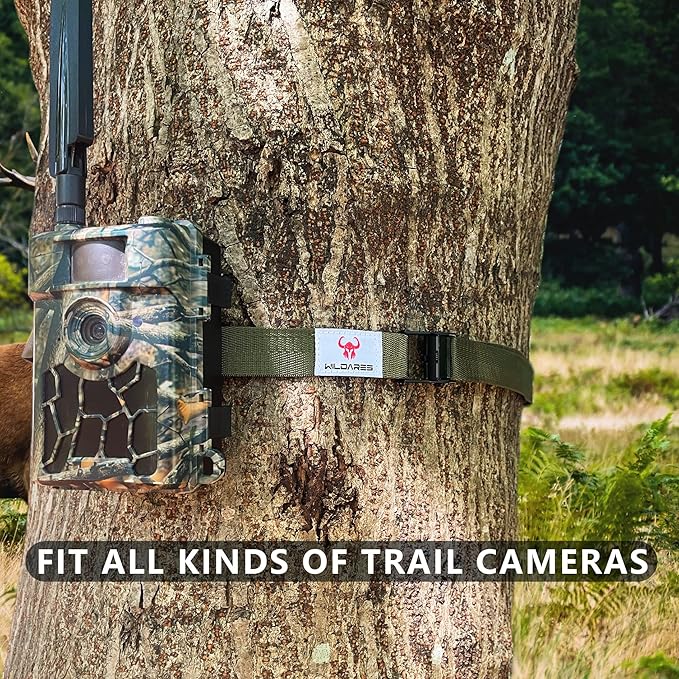 WILDARES 1" x 6.6' Trail Cam Strap,1800 lbs Heavy-Duty Trail Camera Straps, Game Camera Strap,Tree Belts,Durable Nylon Fiber,Long-Lasting Alloy Buckle,Pack of 6