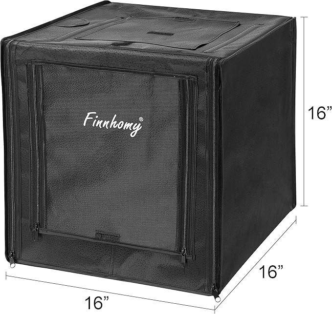 Finnhomy Professional Portable Photo Studio Photo Light Studio Photo Tent Light Box Table Top Photography Shooting Tent Box Lighting Kit, 16" x 16" Cube
