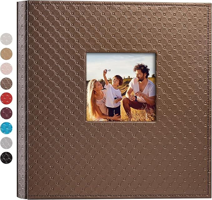 Mublalbum Leather Photo Album 4x6 600 Photos Large Capacity Picture Book with Horizontal and Vertical Pockets for Baby Wedding Anniversary and Family (Brown)