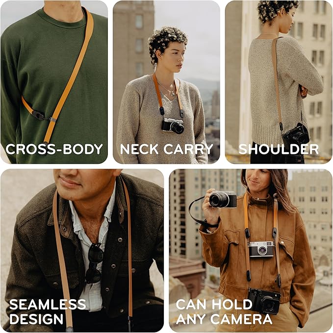 Peak Design Cuff Leather Camera Wrist Strap – Quick Release, 100 lb Capacity, for DSLR, Compact & Point-and-Shoot Cameras