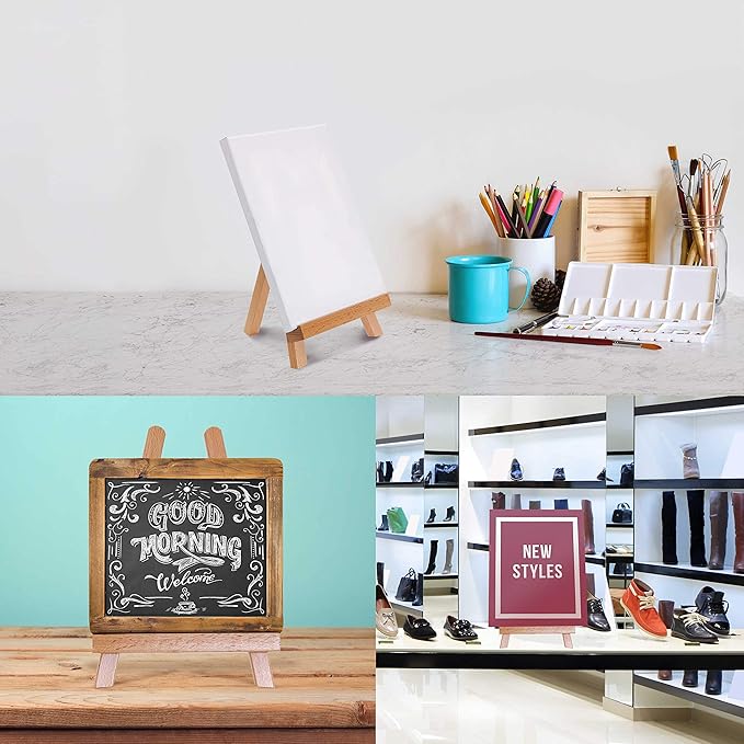 US Art Supply 10.5" Small Wooden Tabletop Easel for Painting and Display Stand - A-Frame Table Top Easel, Canvas Holder
