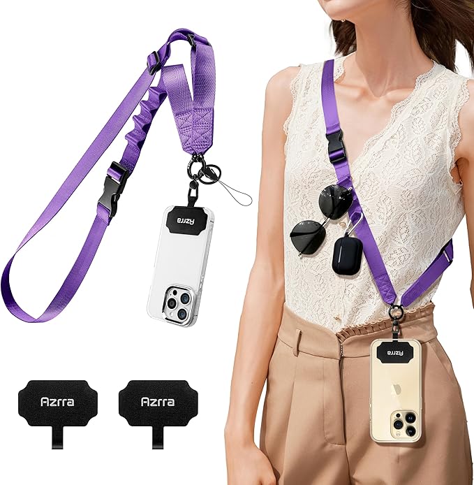 Azrra Adjustable Crossbody Phone Lanyard: Universal Crossbody Phone Strap Adjustable Cell Phone Lanyard for iPhone Samsung