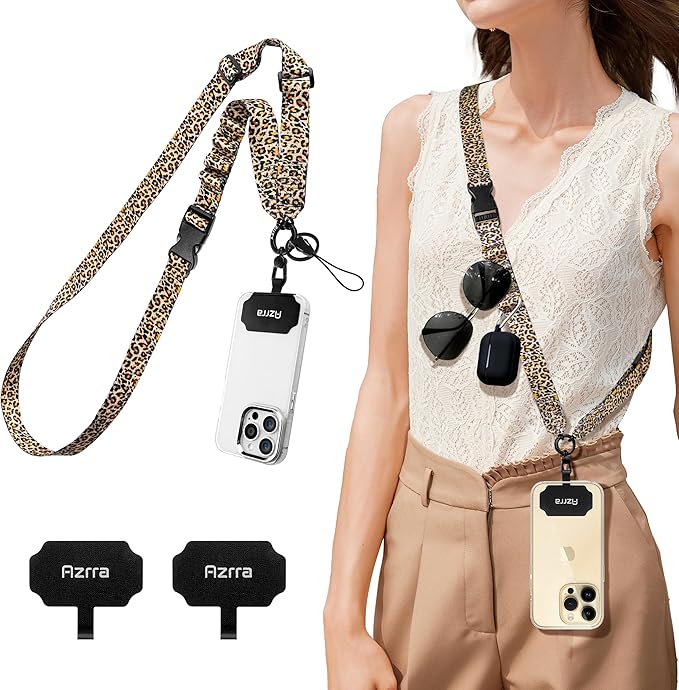 Azrra Adjustable Crossbody Phone Lanyard: Universal Crossbody Phone Strap Adjustable Cell Phone Lanyard for iPhone Samsung