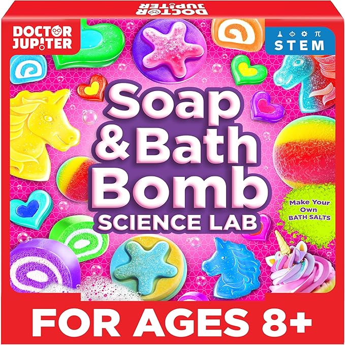 Doctor Jupiter Soap & Bath Bomb Science Lab for Kids Ages 8-9-10-11-12 | Birthday Gift Ideas for 8+ Years Old Boys & Girls | Learning & Educational Kits