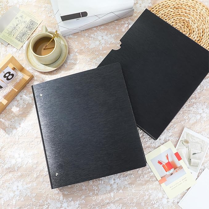 Feifeiya Film Negative Storage Box Set Acid Free Film Protector 3 Ring Film Negative Sleeves Binder 50 Pcs Negative Page Preservers for 120 Film Negative Storage and 135 35mm Negative Sleeves(Black)