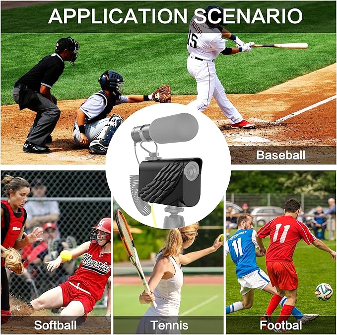 Protective Clam Cover Weatherproof for Mevo Start, Mevo Camera Shade Case with Cold Shoe Interface for Softball, Tennis, Baseball, Net/Chain Link, Mevo Camera Accessories, Not Included Camera Mevo