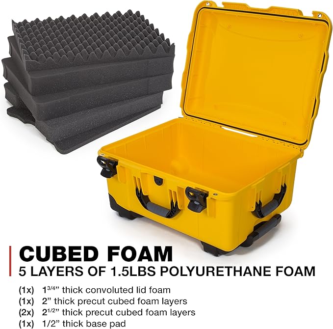 NANUK 950 Waterproof Hard Case with Wheels and Foam Insert - Yellow