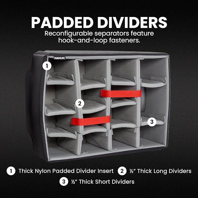 NANUK 950 Pro Photo Kit – Waterproof Travel Camera Hard Case with Padded Dividers and Wheels, 22.8” x 18.3” x 11.7”, Dustproof and Impact-Resistant, Ideal for Heavy Loads – Black