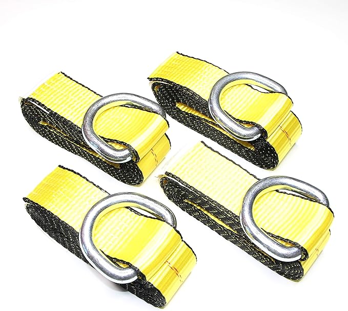 WorldPac (Pack of 4) 2" X 12ft Feet Lasso Strap with D Ring Auto Tie Down