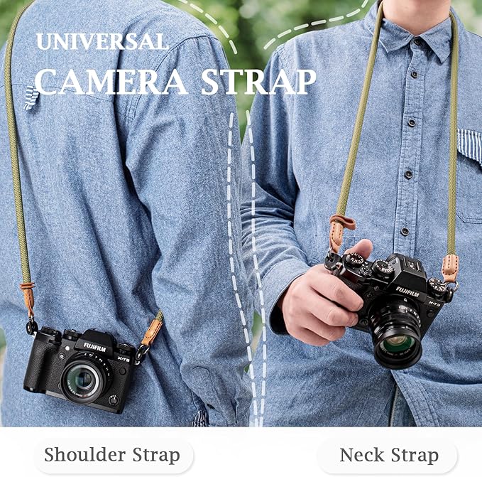VOVMOEYA Camera Strap Rope,Camera Neck Strap Shoulder Strap for Fujifilm X100VI X100V XS20 XT5 for A6000 A6100 A6400 A6700 A7IV for Canon EOS R6 R10 for Nikon D850 D5600 D7500 - Green