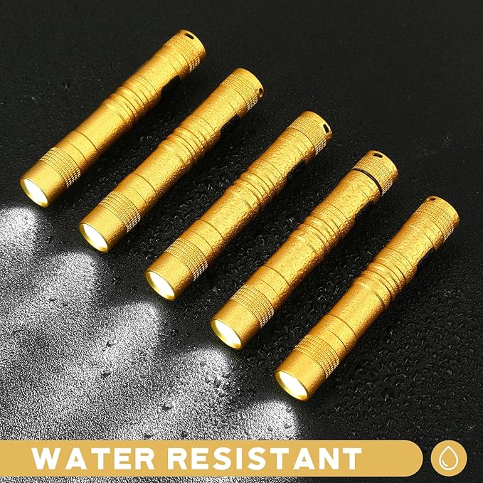 Hortsun 20 Pcs Mini Pen Light Flashlights Christmas Gifts for Men Pocket Flashlights Pen with Clip Small LED Handheld Slim Torches Without Battery(3.54 Inch,Yellow)