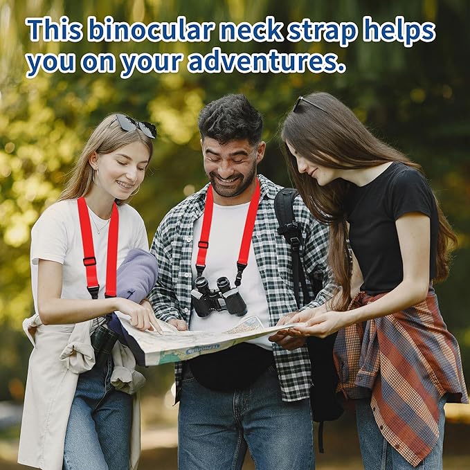 Adjustable iPad Binocular Camera Strap, Comfortable Shoulder Strap Nylon Neck Lanyard for iPad/Samsung Tablet Case,Crossbody Laptop Luggage Bag (Red)