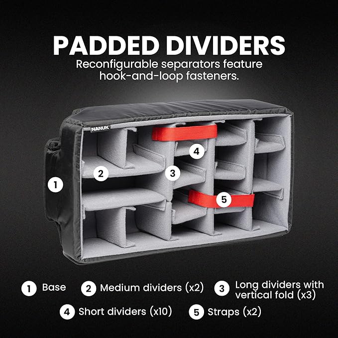 NANUK 935 Hard Case with Padded Divider – Waterproof Equipment Case with Wheels, 22” x 14” x 9” – Dustproof and Impact Resistant, Airline Carry-On Approved – Graphite