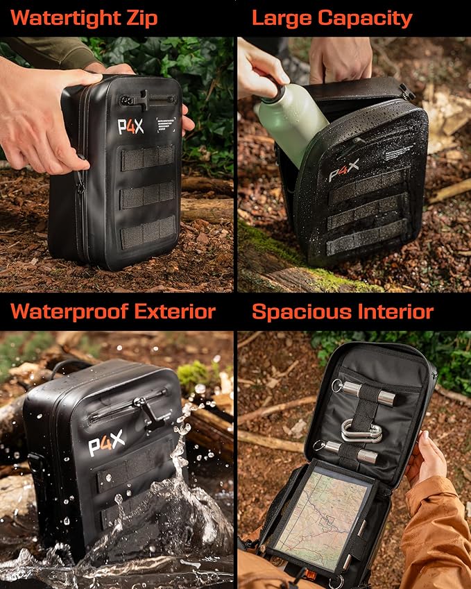 Waterproof Molle Pouch - Attach to Backpacks & Belts - Ideal EDC Pouch Organizer for Medical Gear, Flashlight, Firestarter, Phones and More - Rugged Carrier for Outdoor Travel & Adventure