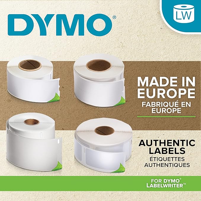 DYMO Authentic LabelWriter Large Shipping Labels/Name Badges | 54 mm x 101 mm | Self-Adhesive | Roll of 220 Easy-Peel Labels | for LabelWriter Label Makers | Made in Europe