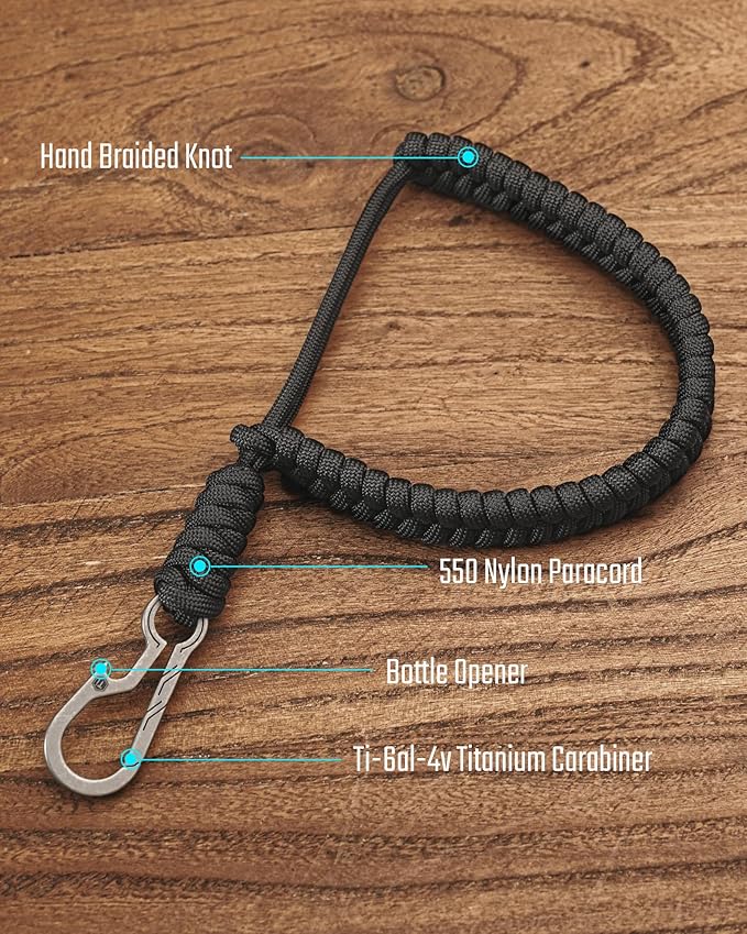 KeyUnity KC03 Camera Wrist Strap Adjustable Paracord with Carabiner, Braided Lanyard for Key, Cell Phone, Camera, and Wallet