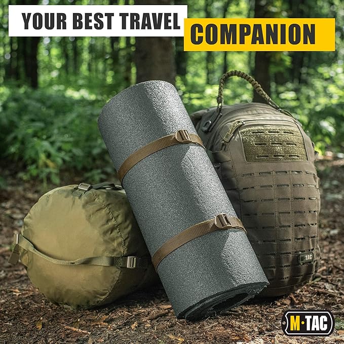 M-Tac Pack of 2X Utility Strap for Backpack Tactical Lashing for MOLLE Gear Plastic Buckle (Coyote, 40 inches)