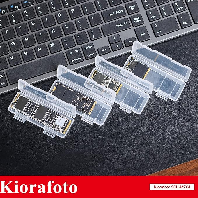 4 Pack Clear Plastic M.2 2280 2260 2242 2230 SSD Case, Portable M.2 NVMe 2280 SSD Holder Protective Box Storage with Label, Individual M.2 Drive Storage Case Anti-Static & Shockproof