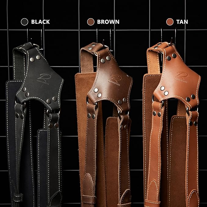 Padwa Lifestyle Tan Dual Camera Harness Strap with Padded for Two Cameras - Dual Shoulder Full Grain Leather Harness,Multi Camera Gear for DSLR/SLR Strap,Double Camera Harness for Photographers