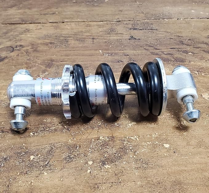Motorcycle Solo Seat Single Shock Mounting Bracket WITH A 5" Mini Shock/Spring – For Custom Motorcycles - Fits aftermarket Solo Seats - Comes w/Weld on Shock mount for Frame - Harley Chopper Bobber