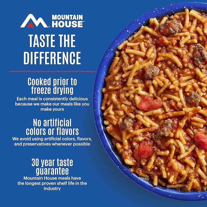 Mountain House Spaghetti with Beef Marinara #10 Can | Freeze Dried Survival & Emergency Food | 7 Servings