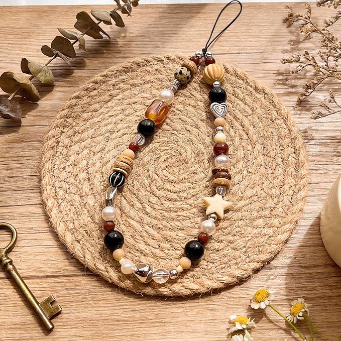 Beaded Camera Wrist Strap Cute Digital Camera Charm Lanyard Phone Charms Strap Beaded Camera Chain for Phone Bag Keychain