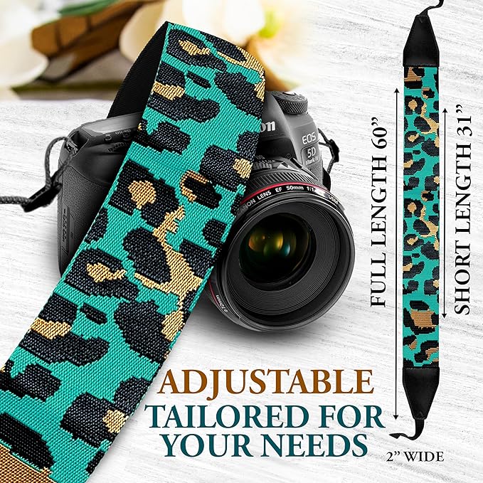 Art Tribute Camera Strap for All DSLR and Mirrorless Cameras. Add Your Name Or Initials Make It a Personalized Gift