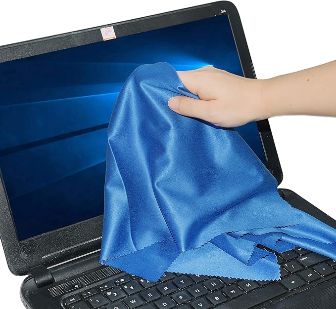 Eco-Fused Microfiber Cleaning Cloth - 16x16 Inch Microfiber Cloth - Pack of 4 Large Cleaning Cloths - Microfiber Cleaning Cloth for Electronics and Monitors
