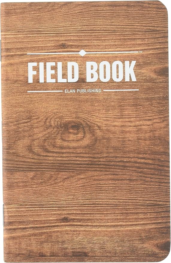 Elan Publishing Company Field Notebook/Pocket Journal - 3.5"x5.5" - Wood Pattern - Graph Memo Book - Pack of 5