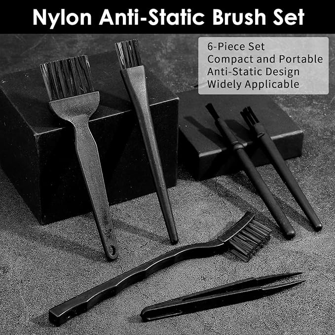 6 Pcs Small Cleaning Brush for Electronics, Keyboard, Car Interior Detailing, Keyboard Brush for Tight Spaces, Nylon Brushes, Keyboard Cleaning Brush