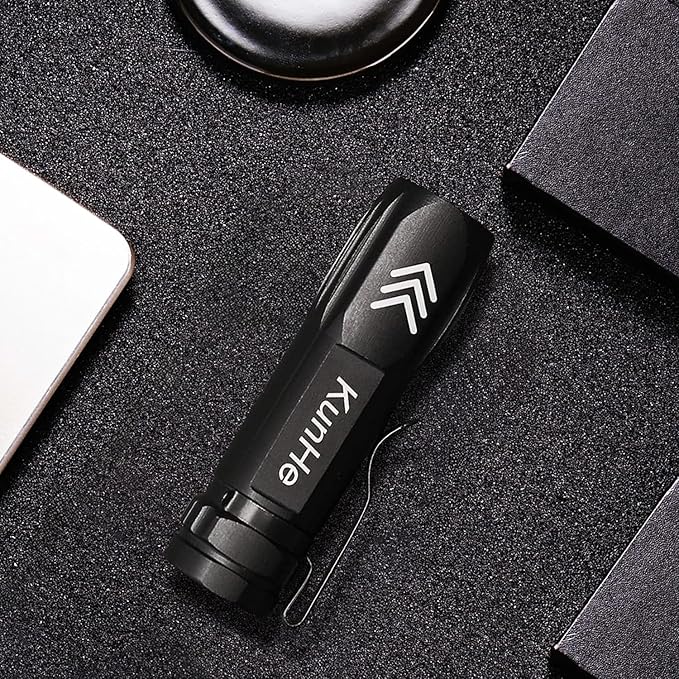 KunHe 5 Pack Mini Flashlight Rechargeable Bulk USB-C Small High Lumen Flashlight Clip-on Portable Pocket Flash Light for EDC Emergency Home Use