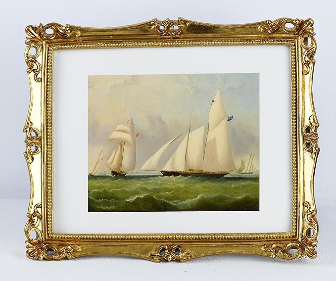 Funerom 11x14 Vintage Picture Frames with Glass Front, Ornate Frame, Antique Photo Frames for Wall Hanging Gold