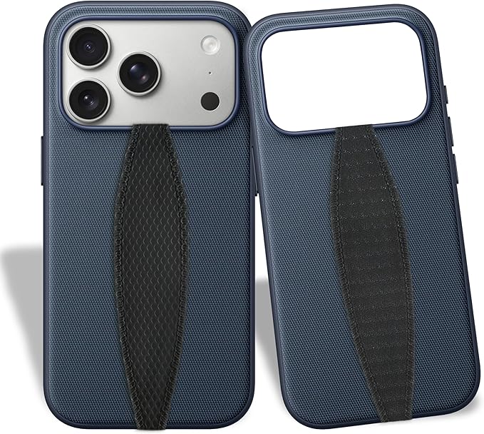 Switchbands Phone Grip Strap - Reversible Finger Holder for Phone Back, Customizable Anti-Slip Design, Wireless Charging Compatible Detachable Holder for iPhone - Carbon Fiber