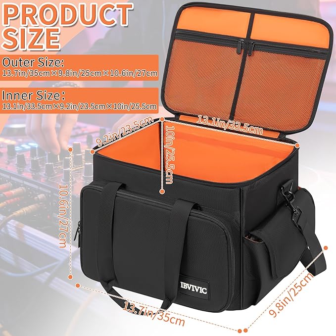 DJ Cable File Bag with 6 Detachable Dividers High Capacity Gig Cable Bag for Cords,DJ Gear,Sound Instrument and Accessories