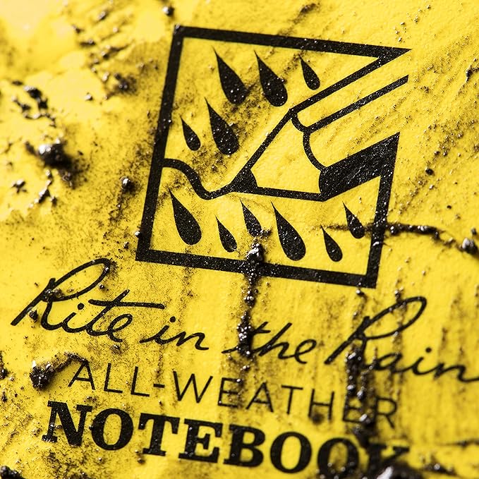 Rite In The Rain Weatherproof Side Spiral Notebook, 4.625" x 7", Yellow Cover, Metric Field Pattern (No. 363)