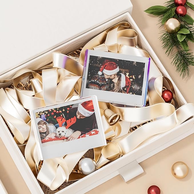 WINKINE Instax Frame, Acrylic Photo Frame for Wide Instax Film & 2 Mini Film 2x3, 108mm x86mm, Mini Polaroid Frame for Wide Format Cameras, 300, 210, 200 Printers