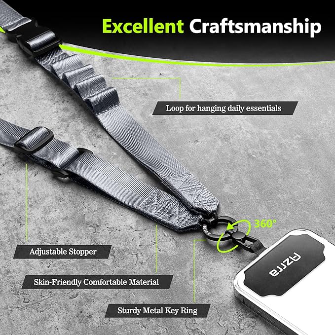 Azrra Adjustable Crossbody Phone Lanyard: Universal Crossbody Phone Strap Adjustable Cell Phone Lanyard for iPhone Samsung