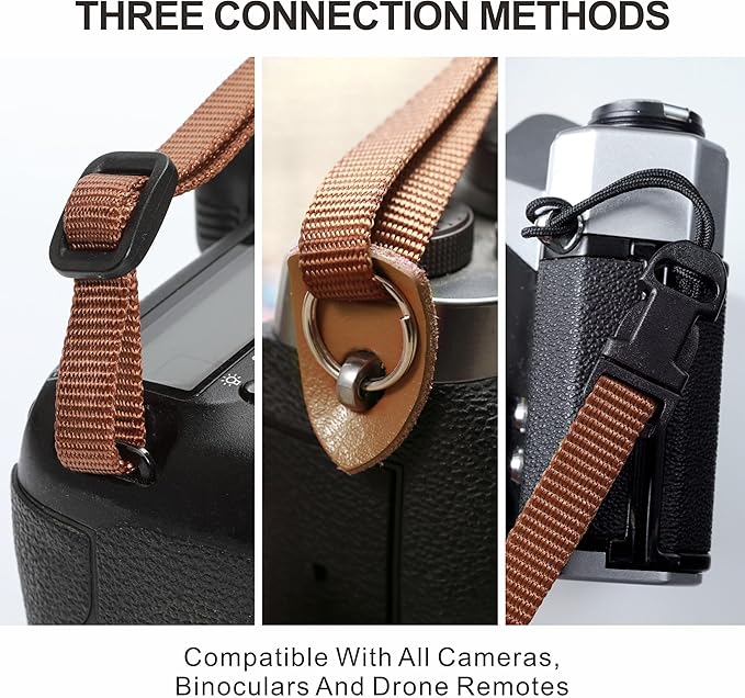 Padwa Lifestyle Camel Corduroy Camera Strap - 2" Double Layer Full Grain Cowhide Leather Head Camera Straps for Photographers, Unique Soft Corduroy Fabric with Quick Release fits all Cameras