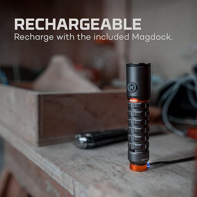 NEBO Torchy 2K Rechargeable Pocket Flashlight | 2000 Lumen Rechargeable Pocket Flashlight, 5 LED Light Modes, Water & Impact Resistant for Camping, Hunting, Hiking