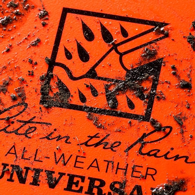 Rite in the Rain Weatherproof Side Spiral Notebook, 4.625" x 7", Orange Cover, Universal Pattern (No. OR73)