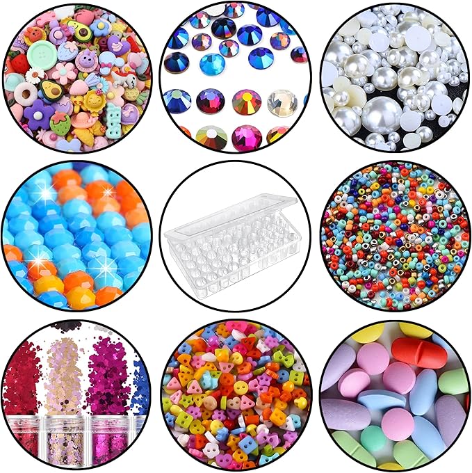 Notgia 2packs 60 Grids Bead Organizer and Storage Diamond Painting Containers Portable Plastic Case Box Arts Crafts Storage for Seeds Beads Sewing Cosmetic Nail Glitter Powder Small Parts Rhinestones