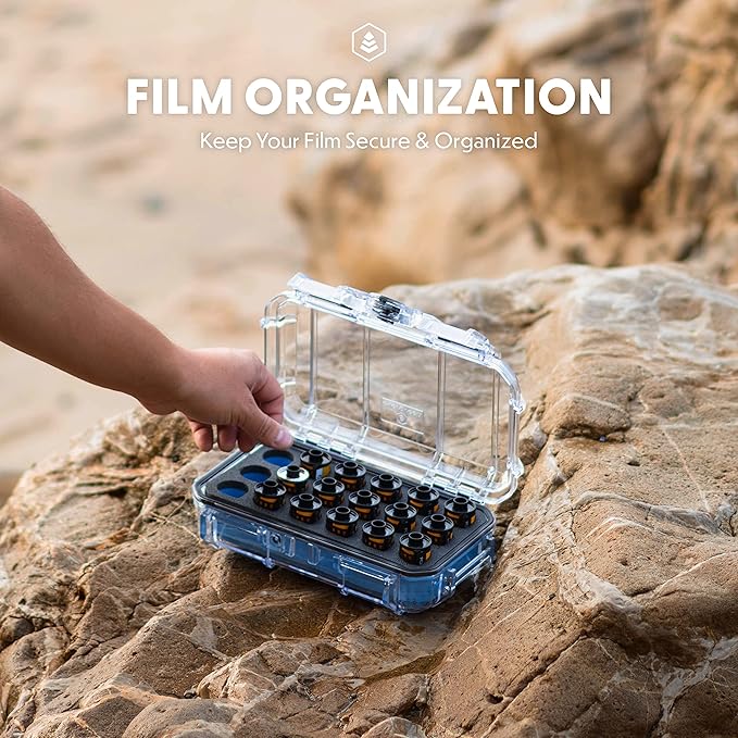 Evergreen 35mm Film Storage Case | Holds 18 Rolls | Preserve and Protect Your Film | Waterproof, Crushproof, & Freezer-Safe (Film Not Included) (Yellow)