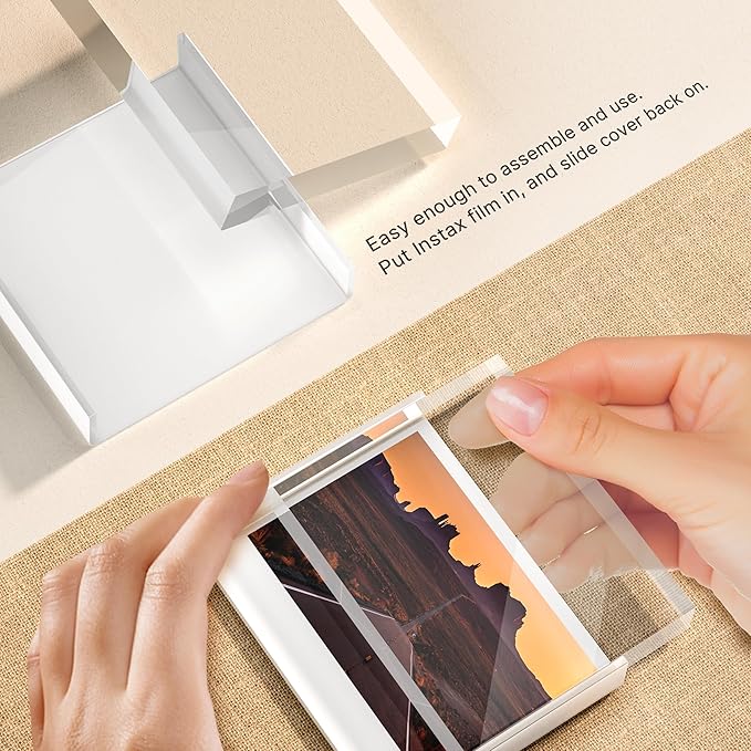 WINKINE Instax Frame - Acrylic Picture Frame for Instax Wide & 2 Mini Film, 108mm x 86mm, Compatible with Format Cameras, 300, 210, 200 Printers