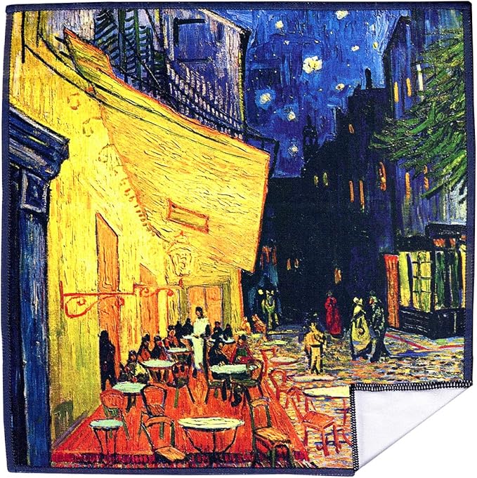 Large [2 Pack] Classic Art (Gogh Café Terrace at Night) - Ultra Premium Quality Microfiber Cleaning Cloths (Best for Camera Lens, Glasses, Screens, and All Lens.), Microfiber Cloth